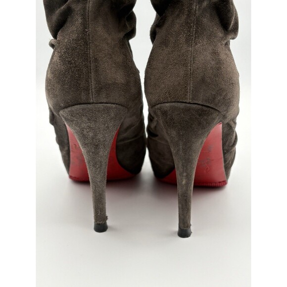 Christian Louboutin Brown Suede Slouchy Pilos Boots Mid Calf Sz EU 36 6 - Picture 10 of 15